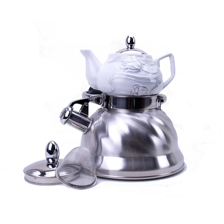 ست کتری و قوری هوم لوکس مدل موجی استیل